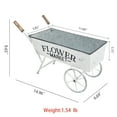 thumbnail image 5 of Vintage Metal Wheelbarrow Planter Cart, Small Flower Pot Holder for Indoor Outdoor Use, Rustic Farmhouse Garden Decor for Patio, Tabletop, Home Market Decor, 5 of 6