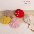 thumbnail image 4 of Boina de lana con cinta de flores para niñas, gorros cálidos de invierno, a la moda, para la escuela, 4 of 4