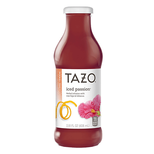 Tazo Iced Passion Herbal Tea 13.8 oz Glass Bottles Pack of 12