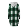 thumbnail image 6 of HappyYEE Women’s Plaid Long Jackets, Fall Flannel Full Zip Hooded Tunic Outerwear, Loose Long Sleeve Tunic Sweatshirt with Pockets, 6 of 7