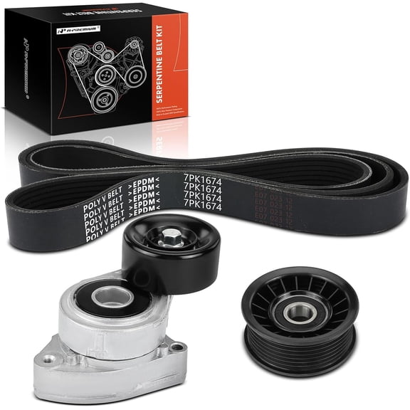 A-Premium Engine Serpentine Belt Drive Kit Compatible with Honda Civic 2006 2007 2008 2009 2010 2011 - DOHC 2.0L