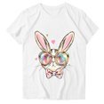 thumbnail image 3 of lcziwo on Sale Clearance Happy Easter Shirts for Women Novelty Graphic Tee Tops 2025 Summer Casual Round Neck Short Sleeve T-Shirt Vacation Outfits White S, 3 of 5
