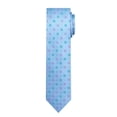 thumbnail image 2 of Jacob Alexander Men's Woven Square Deco Pattern Slim 2.5 inch Width Neck Tie - Teal Light Blue, 2 of 6