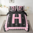 thumbnail image 2 of Manfei Personalized Gifts Bedding Sets Twin Size,Latter H Comforter Sets with Sheets,Pink Kawaii Bow Bed in a Bag Twin Size,Lightweight Room Decoration Reversible,7-Piece, 2 of 7