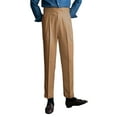 thumbnail image 3 of Men's Dress Pants, Classic Naples Italian Style Business Trousers with Tailored Fit for Formal Occasions, Office, Wedding and Professional Wear,Khaki,32, 3 of 6