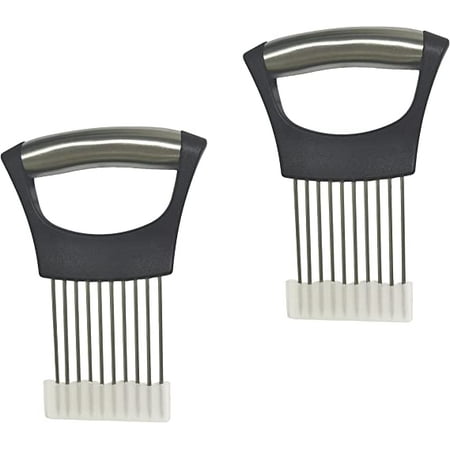 

Egebert Onion Slicer Tomato Slicer Egg Slicer Potato Chip Slicer Slicing Tool Onion Cutter Holder Vegetable Slicer Dicer Stainless Steel Kitchen Tool Black 2 Pack
