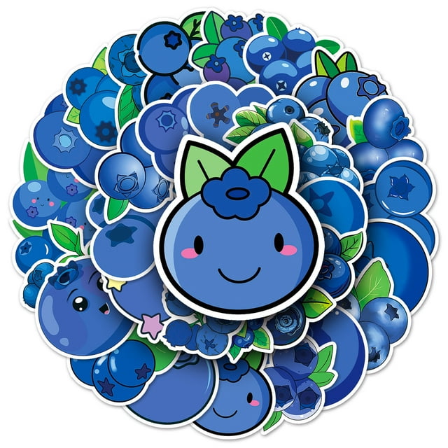 Paquete de pegatinas Blueberry Anime de vinilo impermeable, 50 unidades