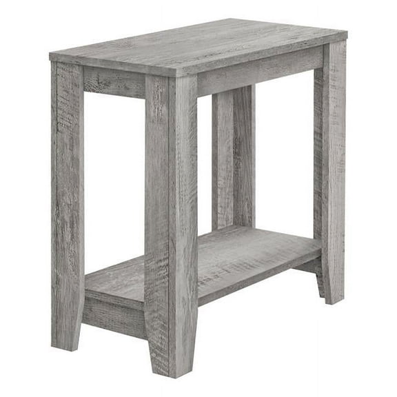 HomeRoots 489716 22 in. Grey End Table with Shelf