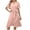 Pink, variant on Toonshare Denim Flattering Womens Dresses Women's Fashion Casual Spring Summer Short Sleeve V-Neck Mid-Calf Dress