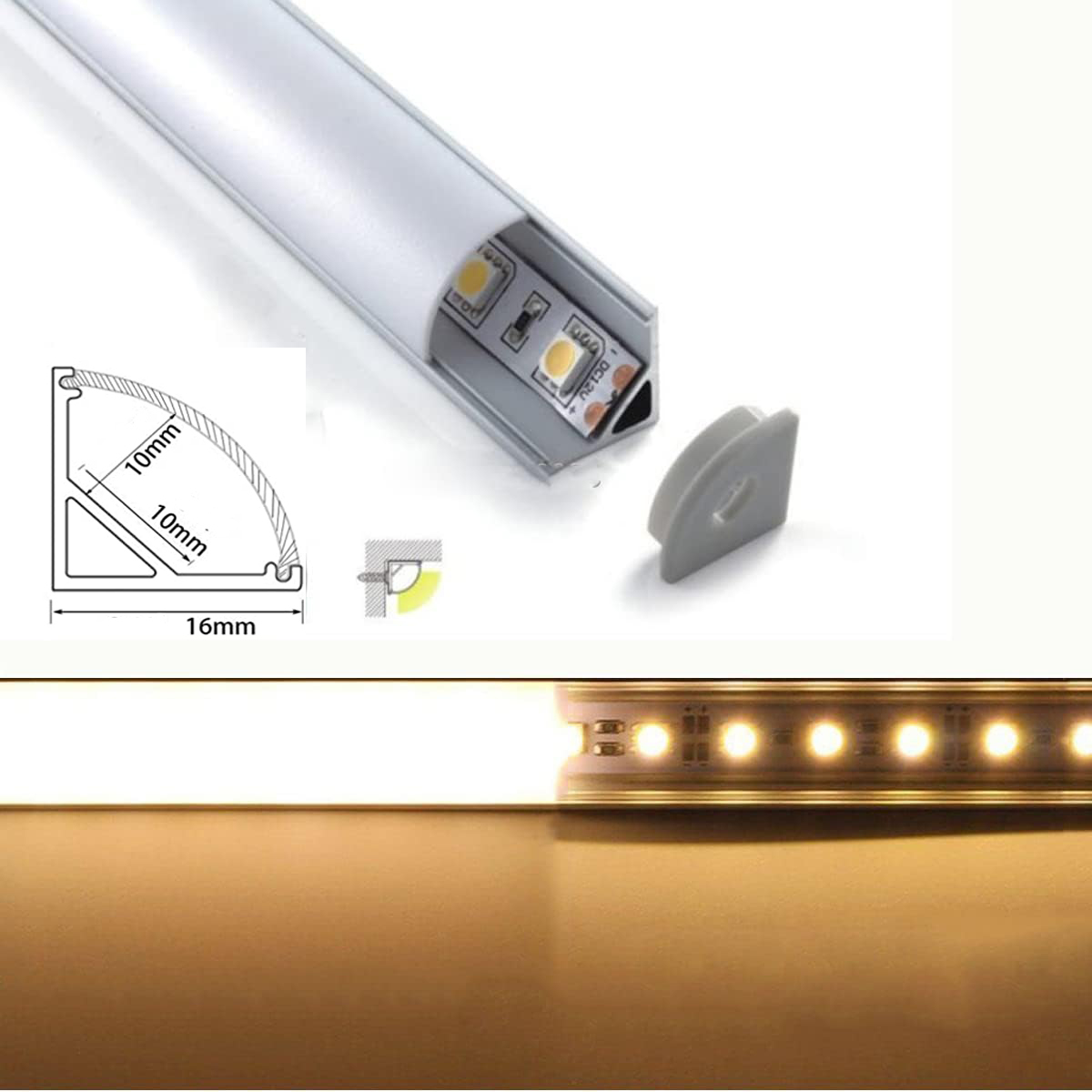 Cefrank V-Shape LED Cabinet Lights – 4 Pack 12-Inch Warm White 3000K Under Cabinet Lighting Kit, 1200 Lumens, Easy Install