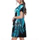 thumbnail image 2 of Balery Blue Full Moon Wolf Vestidos sueltos de manga corta para mujer, vestidos de verano 2025, vestidos casuales de corte A con vuelo., 2 of 6