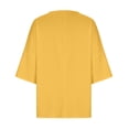 thumbnail image 4 of Birdeem Chemise Imitation Coton et Lin pour Femmes Manches 3/4 Col Rond T-Shirt Ample Décontracté Léger et à la Mode Haut d'Été, 4 of 10