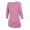 thumbnail image 2 of Matchstick Women's 3/4 Sleeve Basic Drape Top with Side Shirring, 2 of 4