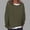Army Green, variant on Oplxuo Women's Fake-Two-Pieces Drop Shoulder Sweatshirt Tops, Loose Crewneck Long Sleeve Pullover Casual Tunic T Shirts