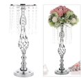 thumbnail image 4 of Crystals Candles Holder Table Wedding Flower Vase Candlesticks Silver 70cm, 4 of 9