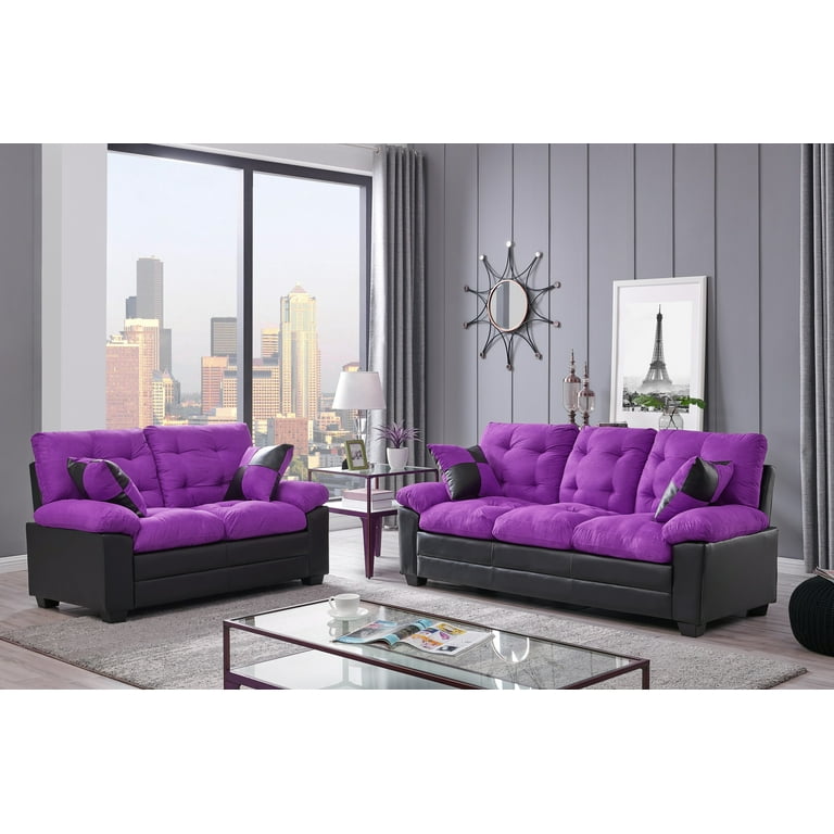 Purple microfiber couch deals