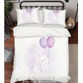 thumbnail image 2 of 3D White Rabbit Balloon Quilt Cover Set Bedding Set Duvet Cover Pillowcases, 2 of 3