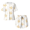 thumbnail image 4 of Picia Wheat Pajamas Sets for Women Soft Short-Sleeved Pjs with Lounge Shorts Two Piece Sleepwear-4X-Large, 4 of 9