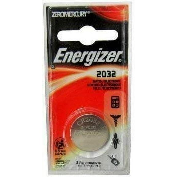 Energizer ECR2032 (CR2032) 3 Volt Lithium Coin Battery, One on Card (Pack of 1)