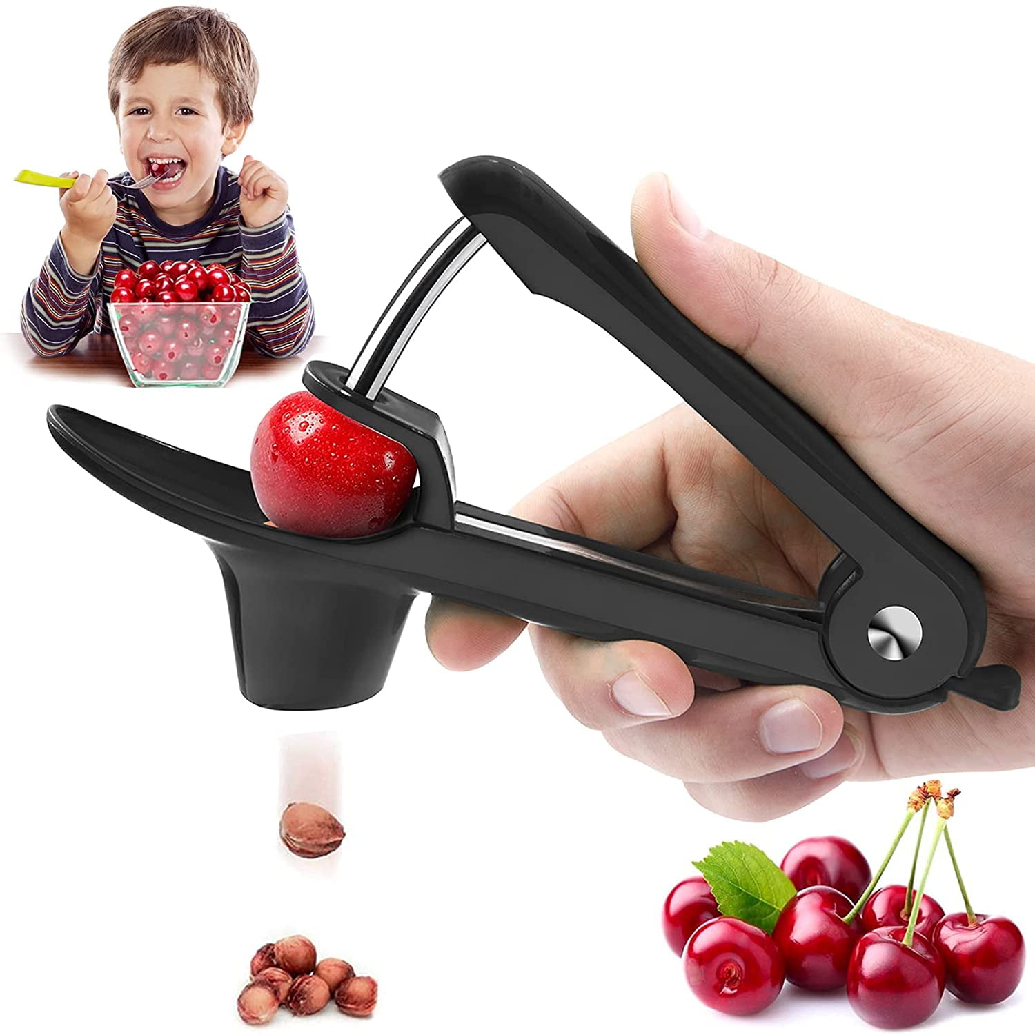 Stainless Steel Cherry Pitter Tool,Pit Remover for Cherries Olive Pit Remover Heavy-Duty Cherry Seed Remover Cherry Pit Remover Tool Cherry Corer Pitter Tool for Cherries Jam Green 