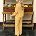 thumbnail image 5 of Amidoa Girls Summer Outfits 2 Piece Long Sleeve Homewear Cute Top and Casual Pants Kids Clothing Sets Orange Size 1, 5 of 8