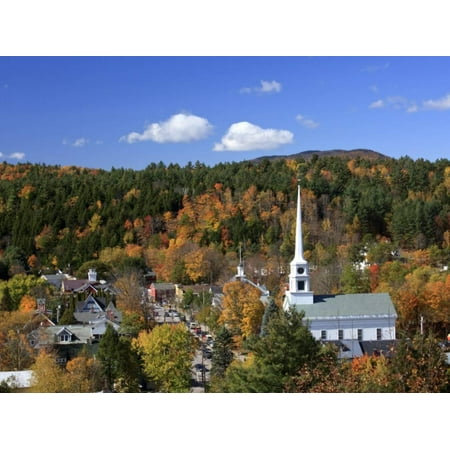 USA, New England, Vermont, Stowe in Autumn /Fall Print Wall Art By Michele