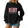 thumbnail image 2 of Craaazy Women's Casual Christmas Crew Neck Long Sleeve Pullover Tops Fashion Fall Winter Sweatshirts Comfortable Blouses Gifts, 2 of 5