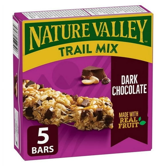 Nature Valley Chewy Trail Mix Granola Bars, Dark Chocolate, 5 ct, 175 g
