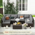 thumbnail image 5 of HOMREST Outdoor 24.5 in x 4 in Gray Sofa Cushions, 14-Count Water-Resistant Outdoor Seating Cushions(Gray), 5 of 9