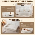 thumbnail image 5 of Walsunny 2-in-1 Convertible Futon Sofa Bed, Boneless Foldable Sofa Bed, Lazy Sleeper Sofa Couch, Memory Foam Folding Couch for Living Room, Bedroom, White, 5 of 10