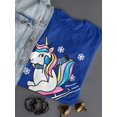 thumbnail image 3 of Unicorn On Sledge Shaped T-Shirt Women -Image by Shutterstock, Female Large, 3 of 4