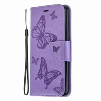Allytech Galaxy S9 Plus Case, Slim Fit PU Leather Folio Butterfly Embossed Shockproof Wrist Hand Strap Flip Cards Holder Wallet Case TPU Back Cover for Samsung Galaxy S9  Plus, Violet