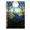 thumbnail image 2 of Peacock Flowers and Moon Leaves Ring Binder Notebook Journey Note Diary College Ruled Spiral Notebook Study Loose Leaf Paper A5 60 Pages, 2 of 8