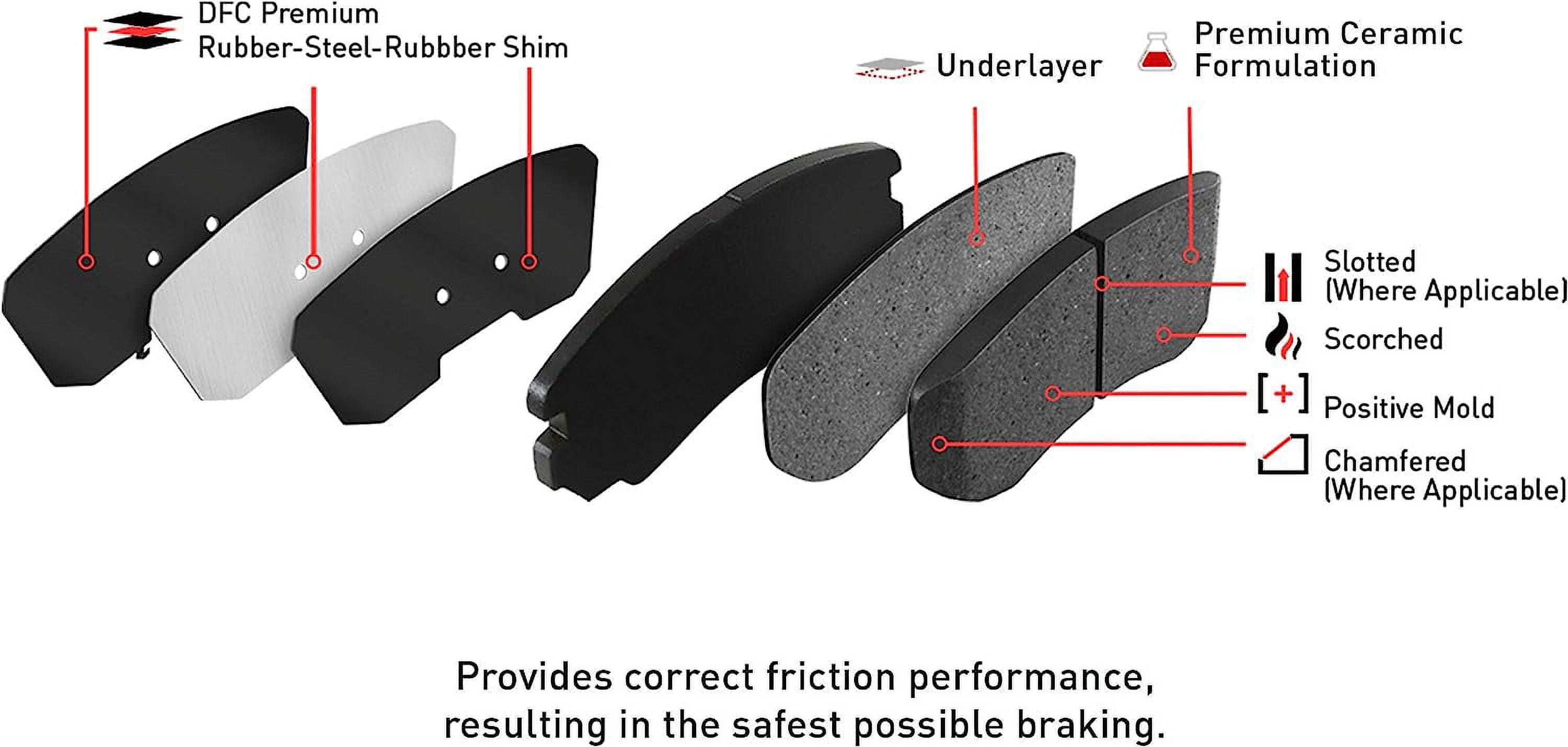 Dynamic Friction Company 1310-1521-01 DFC 3000 Ceramic Brake Pads and Hardware Kit