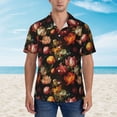 thumbnail image 4 of Balery Colorful Tulips Print Men's Hawaiian Shirts Short Sleeve Beach Shirt Relaxed Fit Vacation Button Down Shirts-3X-Large, 4 of 9