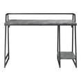 thumbnail image 2 of Meard Metal Writing Desk with USB Ports, Light Gray and Matte Black, 2 of 8