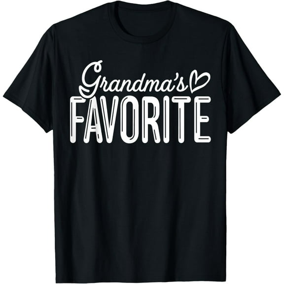 Grandma's Favorite Grandson Granddaughter Family Reunion T-Shirt- American fashion hot selling casual retro high quality 100% cotton T-shirt 1 piece