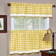thumbnail image 5 of Achim Buffalo Check Kitchen Curtains, Set of 2 Tiers, 58 x 24, Yellow, 5 of 6