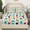 thumbnail image 3 of Erosebridal Funny Robot Bed Sheets Set King Size, Modern Cartoon Bedding King Size, Intelligent Machine Sheet Set King, Breathable Room Decorative, 4pcs, 3 of 7