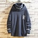 thumbnail image 2 of Sudadera con capucha de forro polar con cuello alto Harajuku para hombre, sudadera de moda urbana de hip hop para otoño e invierno, sudadera holgada de gran tamaño para hombre, 2 of 4