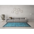 thumbnail image 3 of Ahgly Company Indoor Round Oriental Light Blue Industrial Area Rugs, 7' Round, 3 of 4