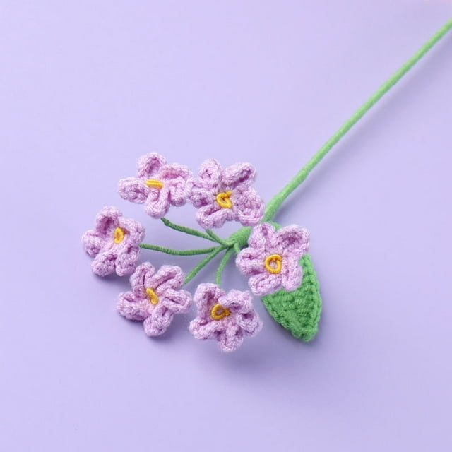 Ramo de flores pequeñas, frescas y tejidas a mano | Hilo de algodón suave e inodoro | Plantas decorativas hipoalergénicas y duraderas para oficina, hogar, jardín, boda, fiesta, coche.
