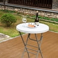 thumbnail image 2 of 28in Cocktail Table White High Top Folding, Round Portable Bar Height Folding Table with Removable Legs, Indoor Outdoor Banquet for Parties, Commercial, Speech, School, 2 of 9