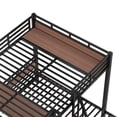 thumbnail image 4 of black Queen over Twin over Twin Metal Bunk Bed ,triple metal bunk bed with Storage shelves and storage stairs, 4 of 5