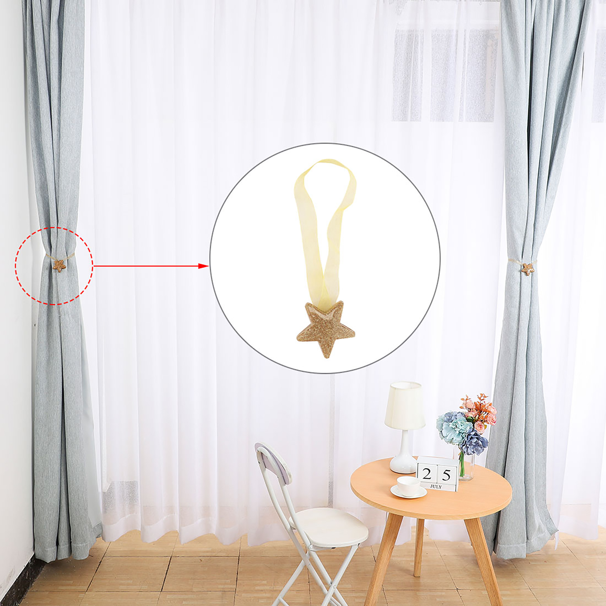 Curtain Tieback 12.5 Inch Window Curtain Buckle Tieback Clips