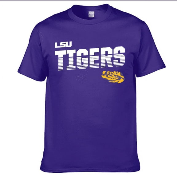 Brand New Athletics LSU Diced Name Design Short-Sleeve Lightweight T-Shirt, 100% Cotton(Youth small), Official Tigers Logo/Colors