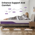 thumbnail image 6 of Twin Size Mattress - 10 Inch Cooling Gel Memory Foam Mattress in a Box,Gel-Infusion for Cooler Sleep,Breathable Cover,Healthy and Safe,Twin Bed,39" X 75" X10" (White&Purple, Twin), 6 of 9