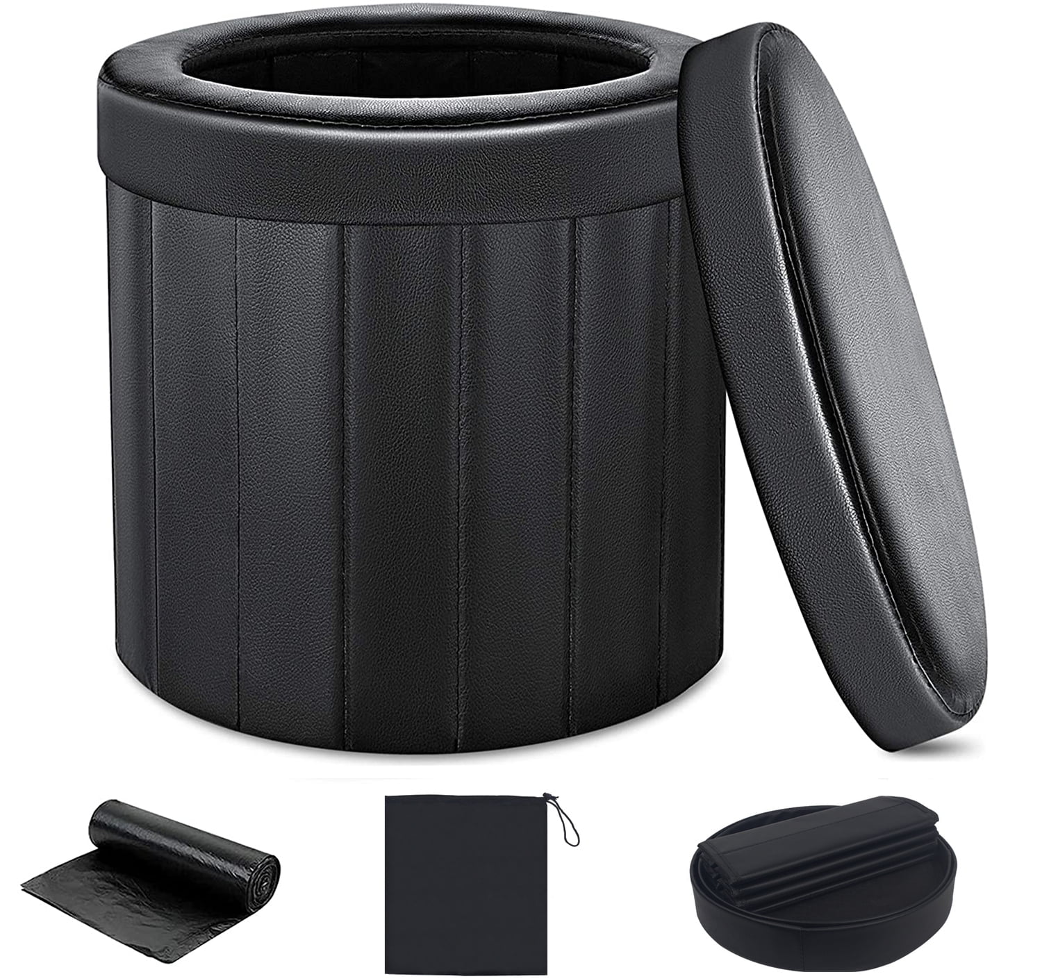 Kids Adults Car Folding Toilet Outdoor Camping Travel Portable Emergency black 