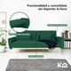 thumbnail image 4 of Sofá Cama Reclinable Para 3 Personas Poliéster Tipo Terciopelo Kingshouse verde, 4 of 8