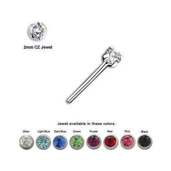 Bendable Nose Ring with Prong Set CZ Jewel
